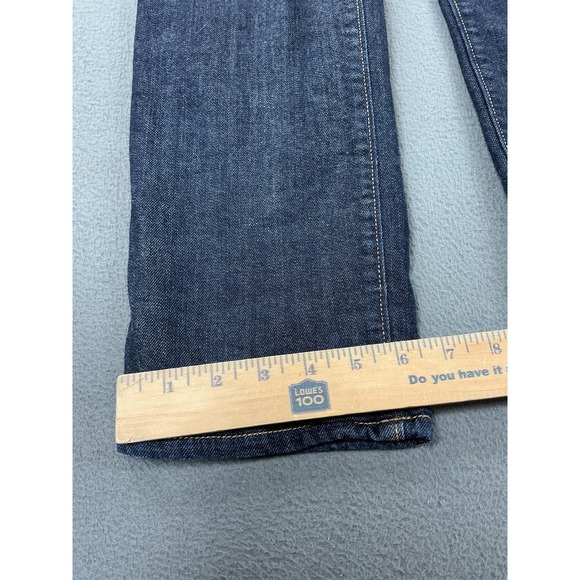 Eddie Bauer Flannel Lined Boyfriend Jeans Womens 6 Blue Dark Wash Mid Rise Denim - Picture 4 of 12